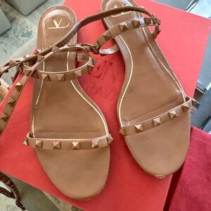 Valentino Women's Tan Studded Wrap Sandals